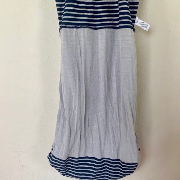 ATHLETA EMBER NAVY BLUE GRAY STRIPE RACERBACK SUPPORT TANK DRESS Womens Sz Small - Picture 8 of 12